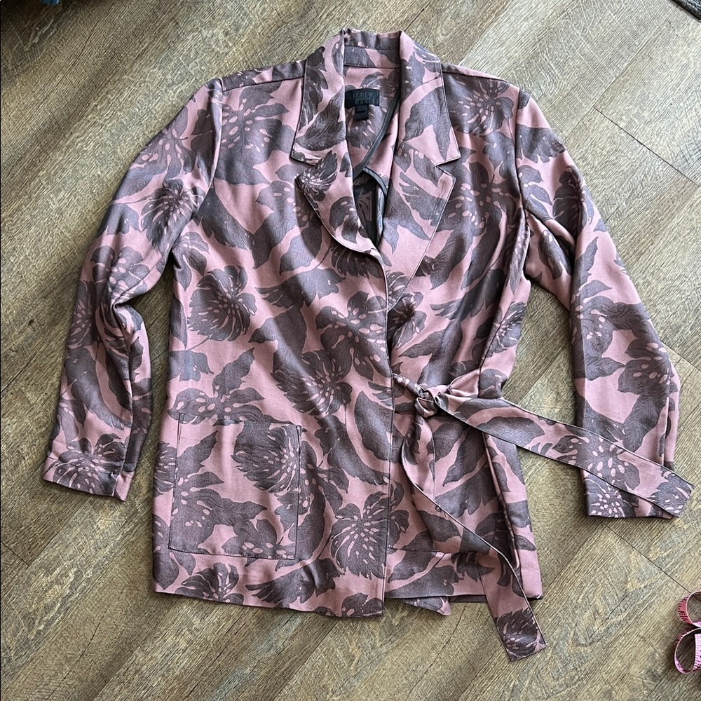 J. Crew Collection Pink and Brown Patterned Jacket